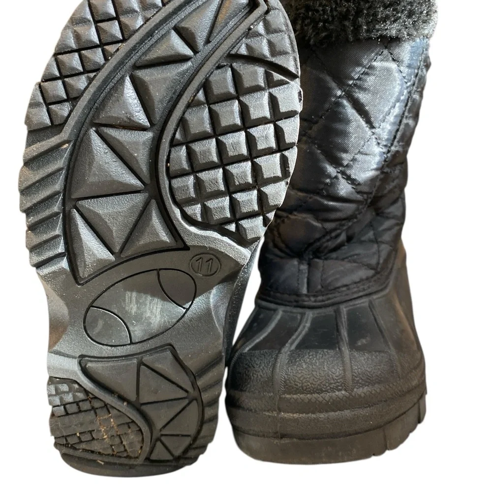 Kids Black Winter Snow Boots size 11